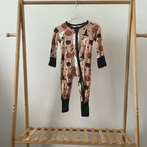 Charming Kids One Piece Footie with Cats and Pumpkins